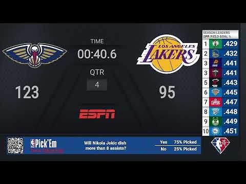 Pelicans @ Lakers | NBA on ESPN Live Scoreboard