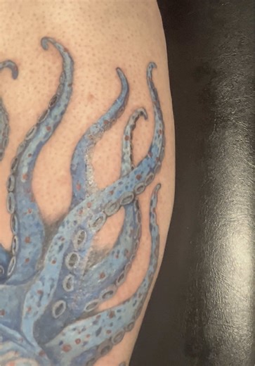 Cool Blue Octopus Tattoo Design Inspiration