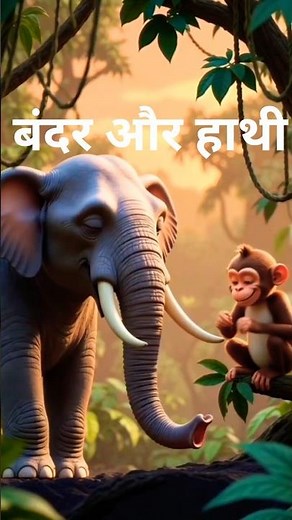 The Monkey and the Elephant | True Friendship Story#sorts #cartoon #trendingshorts