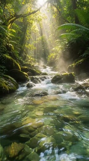 Hidden Jungle Stream in Morning Light