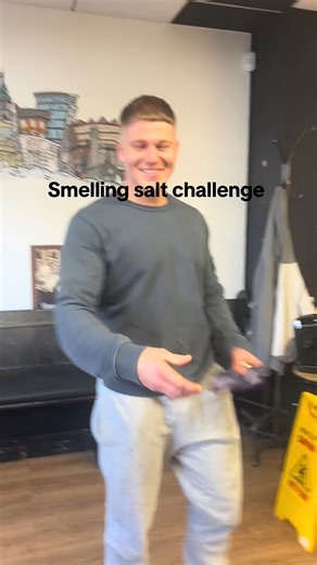 Smelling salt challenge… Honestly couldnt breathe i got him to do it twice 😂 #barber #barberprank #barbershop | Mitchyandmatty