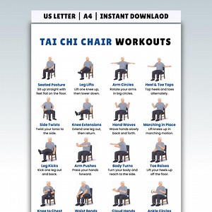 Druckbare Tai Chi Stuhl Workouts | Tai Chi Stuhl Übungsblatt & Workout-Plan PDF | Stuhl Yoga Style Übungen | Digitaler Download - Etsy.de