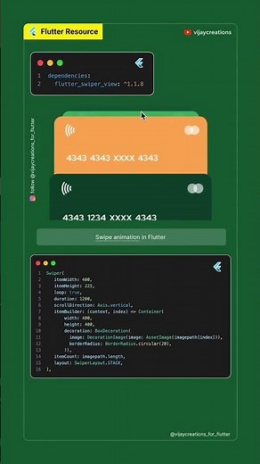 Flutter Fancy Swipe animation #appdevelopment #android #animation