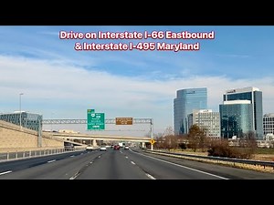 Drive on Interstate I-66 Eastbound & I-495 North towards Maryland