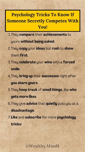 7 Psychology Hacks To Know If Someone Secretly Competes With You! #HiddenRivals #PsychologyTricks
