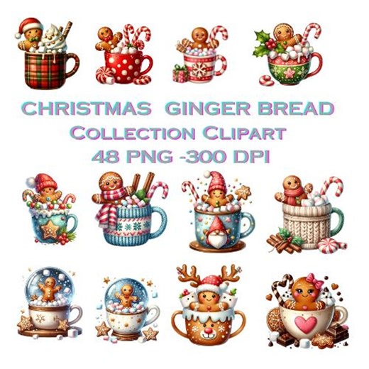 Watercolor Gingerbread Man Clipart: Holiday Cookie PNG Bundle (digital Download) - Etsy