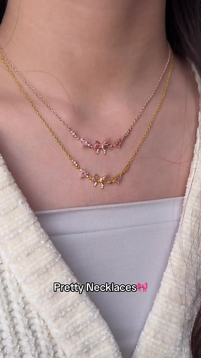Pretty bow necklace🎀✨💕#jewelryofjoy#fyp#jewery🇰🇭#stainlesssteel#instock