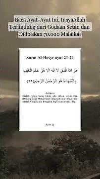AYAT YANG DIBACA RASULULLAH SEBELUM TIDUR I SURAT AL-HASYR 21-24