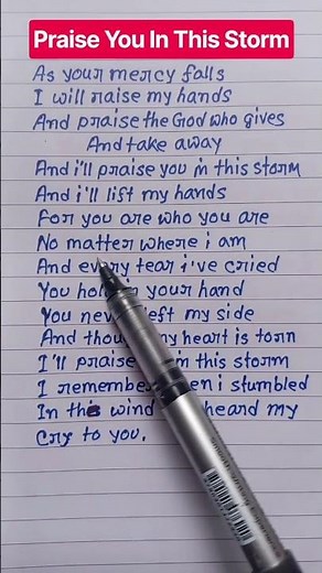 Casting Crowns - Praise You In This Storm #shorts #music #handwriting #lyrics