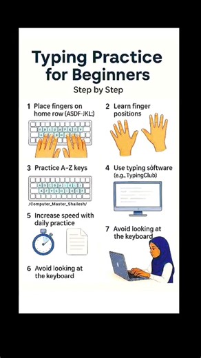 Typing Practice for Beginners 🖥️🙂 ##computer ##keyboard ##typing ##computereducation ##key