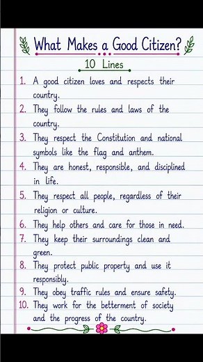 What Makes a Good Citizen? | 10 Lines Essay in English