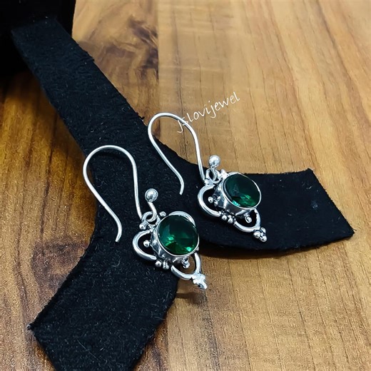 Silver Chrome Diopside Earrings, Handmade Gemstone Jewelry - Etsy
