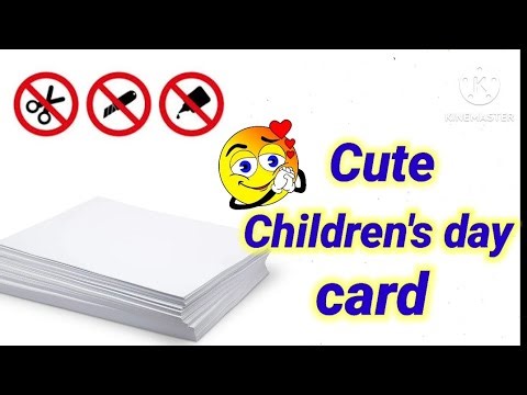 Last Minute Beautiful Children's day Card making/How to make children's day Card/Children's day Card