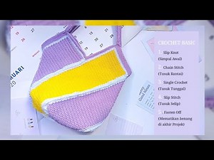 Crochet | Tutorial Tas Rajut Mudah Untuk Pemula | Crochet Bag Tutorial For Beginner
