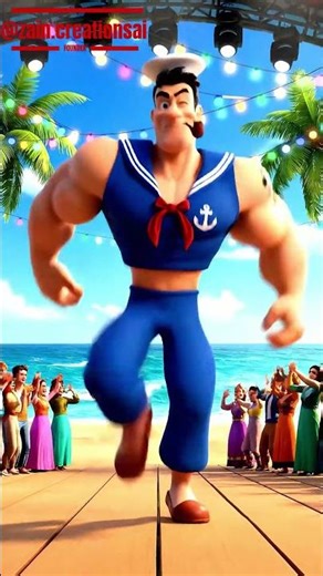 Popeye Dancing to Sher e Baloch | Animated Cartoon Video