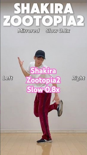 🔥250k Shakira 「Zootopia2」 Dance Tutorial Mirrored Slow 0.8x | 反転ミラー♪ゆっくりダンス解説✨簡単練習 🦁【TikTok DANCE】