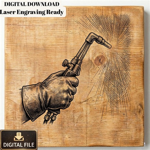 Welder SVG PNG – Welding Torch Engraving Design – Metal Fabrication Workshop Wall Art – Industrial Digital Download - Etsy