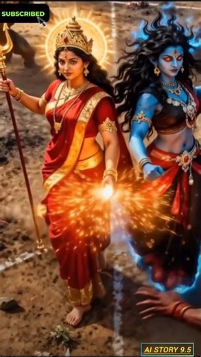 The Divine Power of Maa Shakti: Durga & Kali 🔱✨ #AIArt