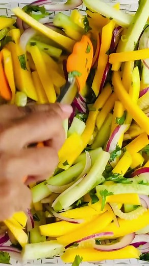 🥭A flavor-bursting, healthy mango salad with refreshing cucumbers and red onions, drizzled with sweet and spicy dressing and topped with crunchy roasted peanuts. Best of all it is ready in 20 minutes!⁠The recipe is in the comments or google “ministryofcurry mango salad” ⁠⁠#mangosalad ⁠#mangoseason #easyrecipes #mangolover #summervibes #meatlessmondays #plantbasedmeals #quickmeals | Ministry of Curry