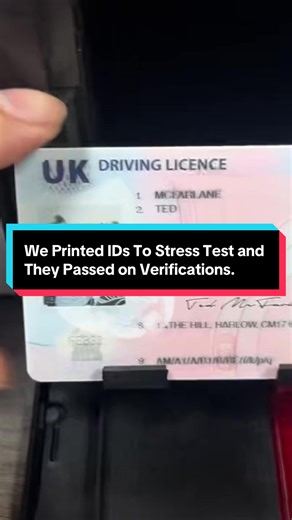 Our new printer lets us synthesize and print IDs to stress test our model to fight fraud. We didn’t think they’d actually pass 67% of verification systems 😭. #deepfake #hacks #verification #onlinegaming #edutok