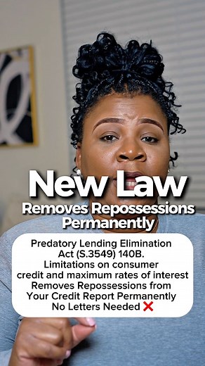774K views · 13K reactions | NEW LAW REMOVES ALL REPO’s…They Set you up to Fail…Your car payment so high because they planned to repossess it anyway…..Remove late payments and Repossessions from your credit report Now! This New Law will give you a fresh start  #Credit #creditrepair #creditscore #growthmindset #nogatekeeping | Patrice English | Facebook