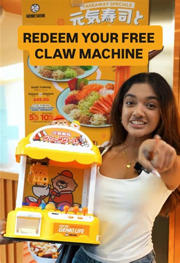 Get a FREE Claw Machine with Genki Sushi This March!