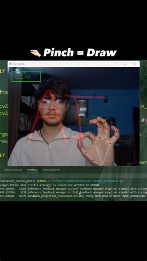 Air Drawing Using Python and Ai#computervision #ai#python