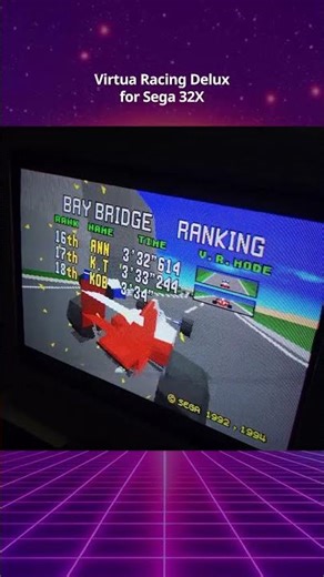 Virtua Racing Deluxe for Sega 32X, running on Retroarch for Wii