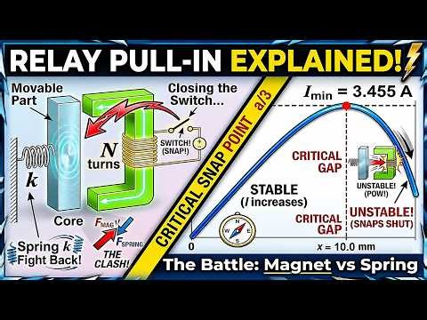 🧲 Magnetic Circuit Example 8 ⚡ Required Voltage for Relay Pull-In System & Armature with Spring