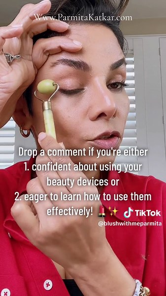 Are you sure you know how to use #jaderoller and #guasha for #antiaging #facemassage ? SAVE this post and try this #eyemassage technique for #facialtreatment for #eyelids #eyebags #droopyeyelids my techniques work to get #glowingskin naturally #holisticbeauty #beautydevice #faceyoga #blushwithmeparmita Work with ne 1-on-1. Follow my youtube channel and join my ▶️ 21 day Face yoga mastery course