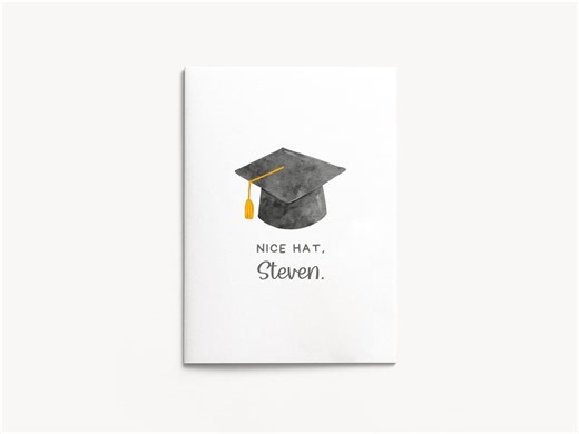 Personalized Graduation Card: 5x7 Card With an Illustrated Academic Cap and Tassel - Etsy