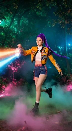 Rumi & Young Alien:Neon Jungle Falloutaliens #rumi #kpopdemonhunters #kpopshorts #kpop #viralvideo