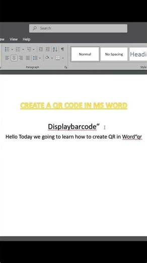 How to Create a QR Code in MS Word | Easy 1-Minute Tutorial #Shorts