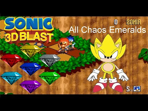 Super Sonic in Sonic 3D Blast (All Chaos Emerdals Locations) [HD 60FPS]