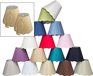 Royal Designs, Inc. Set of 2 Round Scalloped Bottom Medium Lamp Shade for Table Lamp, Spider Fitter, 7 x 13 x 10 in, Antique Gold, 2 Pack