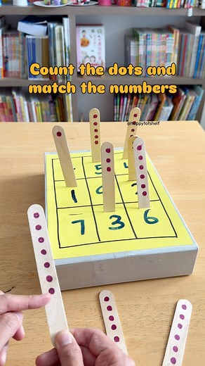Who knew a simple box and some popsicle sticks could make counting this fun? 😍Turn an old box into a reusable counting game: kids count the dots on each stick and match them to the numbers on the box!✨ Bonus tip: cover the box with clear packing tape to make it erasable — so you can reuse it again and again!Perfect for ages 2–5 - hands-on, low-prep, and so satisfying to play!#earlylearningfun #preschoolmath #HandsOnLearning | Happy Tot Shelf - Raising Happy Learners