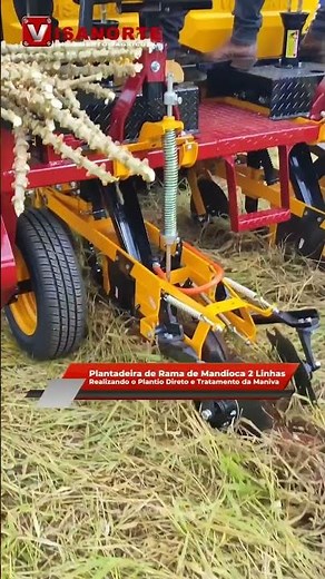 Plantadeira de Rama de Mandioca 2 Linhas no Plantio Direto e Tratamento da Maniva com Tanque de 200L