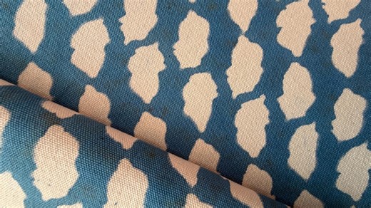 Blue Floral Block Print Cotton Fabric, Home Decor Material for Curtains & Pillows, DIY Sewing Cloth by Yard, Indian Handblock Print Textile - Etsy