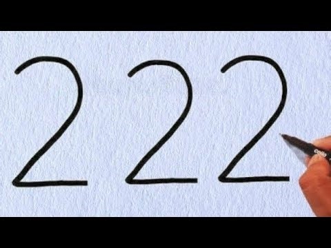 How to Draw a Parrot from 2222 Number Step by Step | Simple Bird Drawing Tutorial