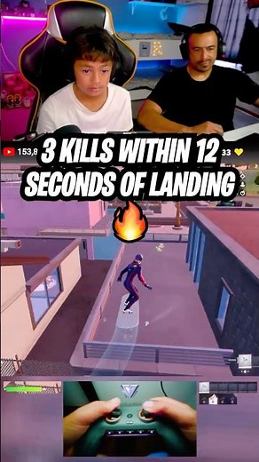 3 kills within 12 seconds of landing 🔥 #romike #romike2013 #fortnite