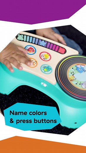 Create a new jam & support cause-and-effect learning with Baby Einstein™ Hape™ DJ Discovery™ Magic Touch™ Turntable! #BabyEinstein #Hape #BabyDJ