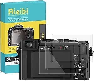 Rieibi (3 Packs Screen Protector for Panasonic Lumix DMC-LX100 LX100 II Lumix DC-ZS99 Digital Camera, 0.25mm 9H Hardness Tempered Glass Film for Panasonic LX100 LX100 II DC-ZS99