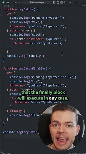 After Try/Catch vs Try/Catch/Finally 💡 #programmer #programming #learntocode #javascript