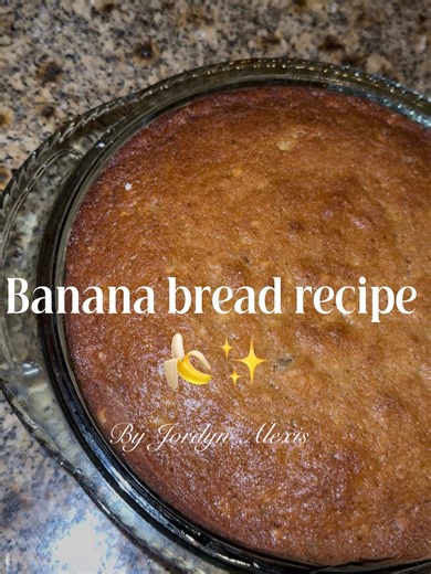 #bananabread #cookingtiktok #jordynalexis #recipe Ingredients: 3 ripe bananas 2 eggs 1/2 cup of melted butter 1/2 cup of sugar 1/2 cup of brown sugar 1/2 cup of milk Tea spoon vanilla Tea spoon baking powder Tea spoon baking soda 1/4 teaspoon of cinnamon 1/4 teaspoon of salt 11/2 cups of flour Mix Butter pan Bake 355 for 40-50 mins Enjoy✨