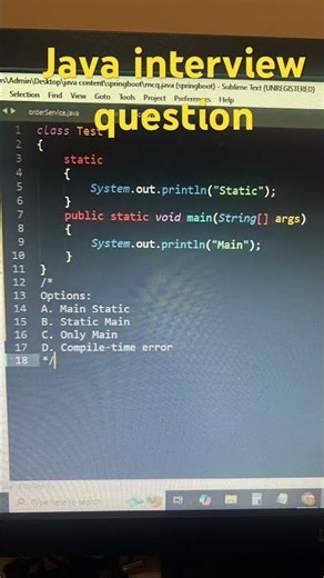 What will be the output #corejava #interviewquestions #LearnToCode #techeducation ‪@CodeWithHarry‬