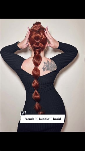 French Bubble Braid Hair Tutorial with Ponytail Extension