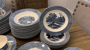 Currier & Ives Blue Dishes - Etsy