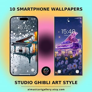 Grand Piano AI Art Wallpapers | 10 Pack 8K UHD | Studio Ghibli Style Backgrounds for iPhone & Samsung | Gift for Musicians and Music Lovers - Etsy Canada