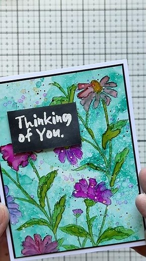 Tim Holtz Alcohol Ink Florals Card by ‪@cheiron‬