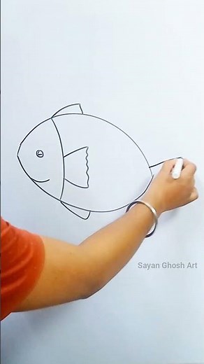 Simple Fish Drawing 🐟 | Beginner Friendly Drawing #shorts #art #shortsfeed #drawing